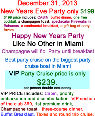 Party cruise in Miami on new years eve New Years Eve Party Cruise